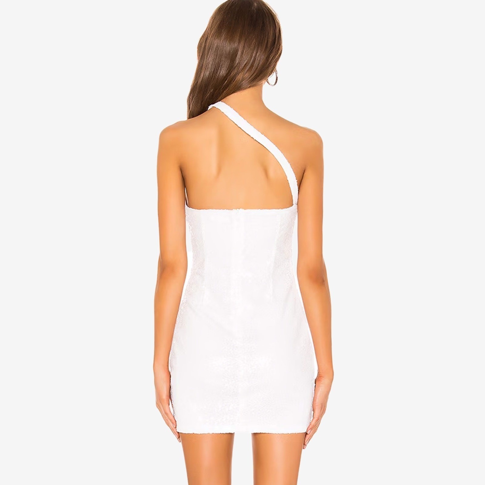 Superdown Cicely Mini Dress Size M White Sequin Glam Sexy Night Out Revolve