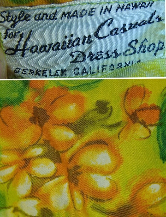 vintage 50s STAN HICKS hawaiian casuals dress muu muu vibrant floral print MD