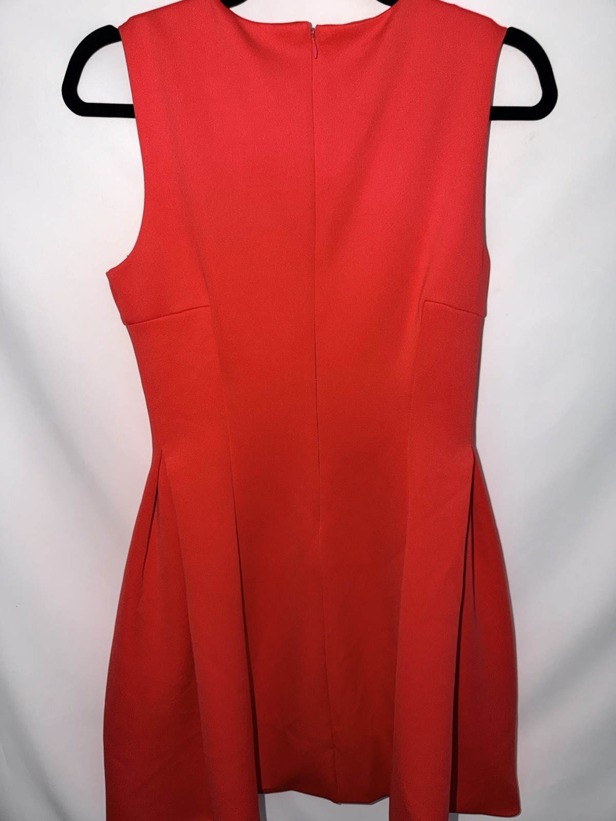 Mini Red Dress Sleeveless Pockets Pleated Size 4 Calvin Klein Formal