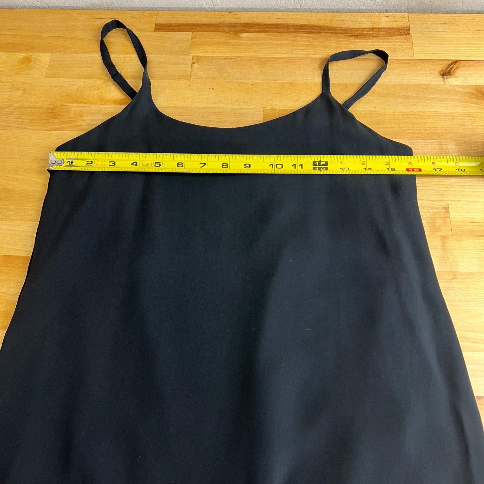 Alice + Olivia Dress 100% Silk Black Lace Trim Asymmetrical Mini Slip Size XS