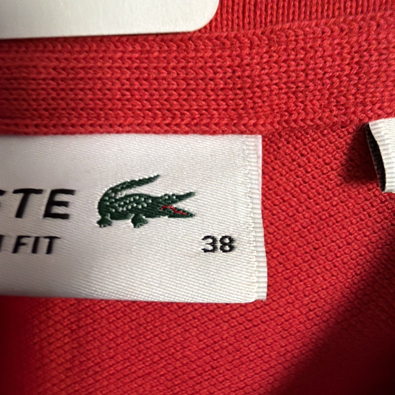 Lacoste Women’s 38 Solid Red Short Sleeve Pique Polo Dress