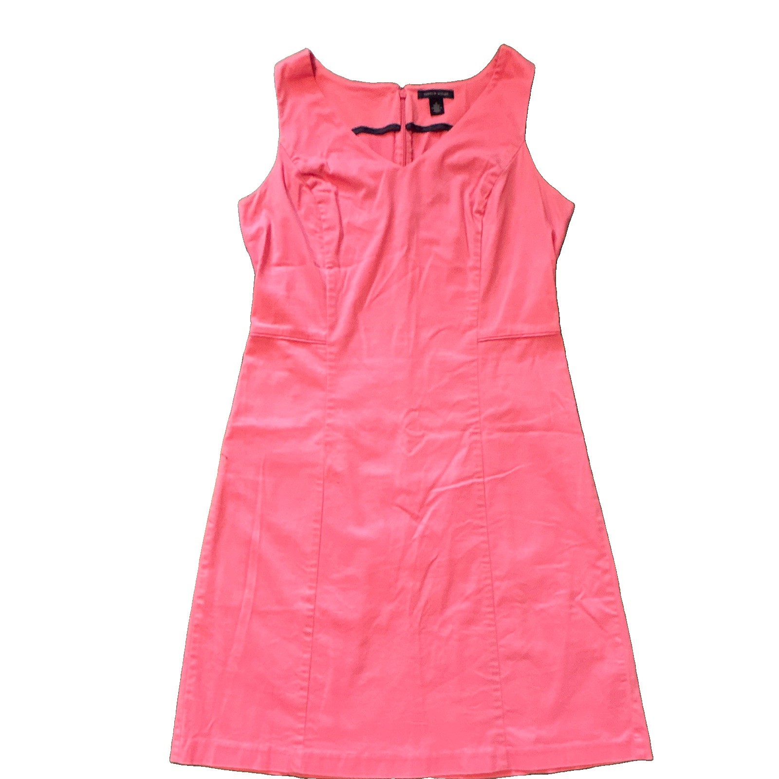 Tommy Hilfiger Solid Pink Solid Sheath Dress Scoop Neck Knee Length Sleeveless 8