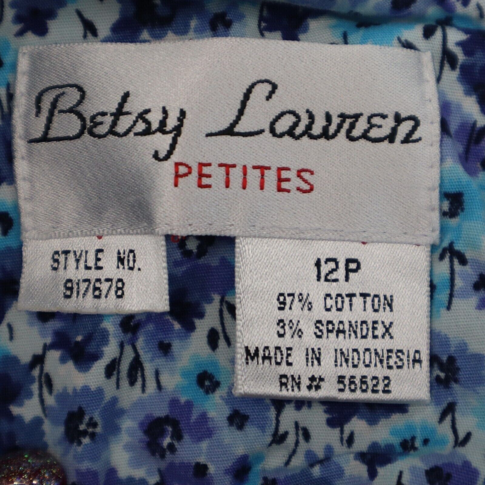 Betsy Lauren Dress Womens 12P Blue Petite Sleeveless Boat Neck Zip Mini Dress