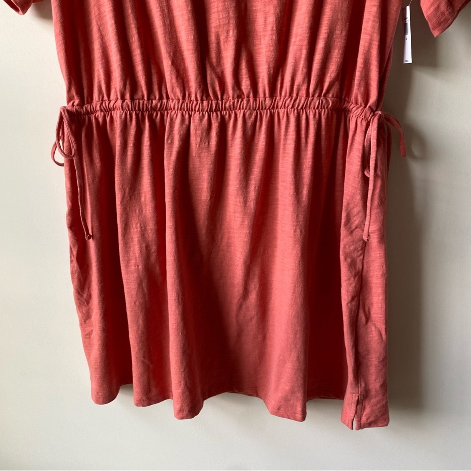 NWT Old Navy Waist-Defined Linen-Blend Mini Dress in Red Basil Size XL