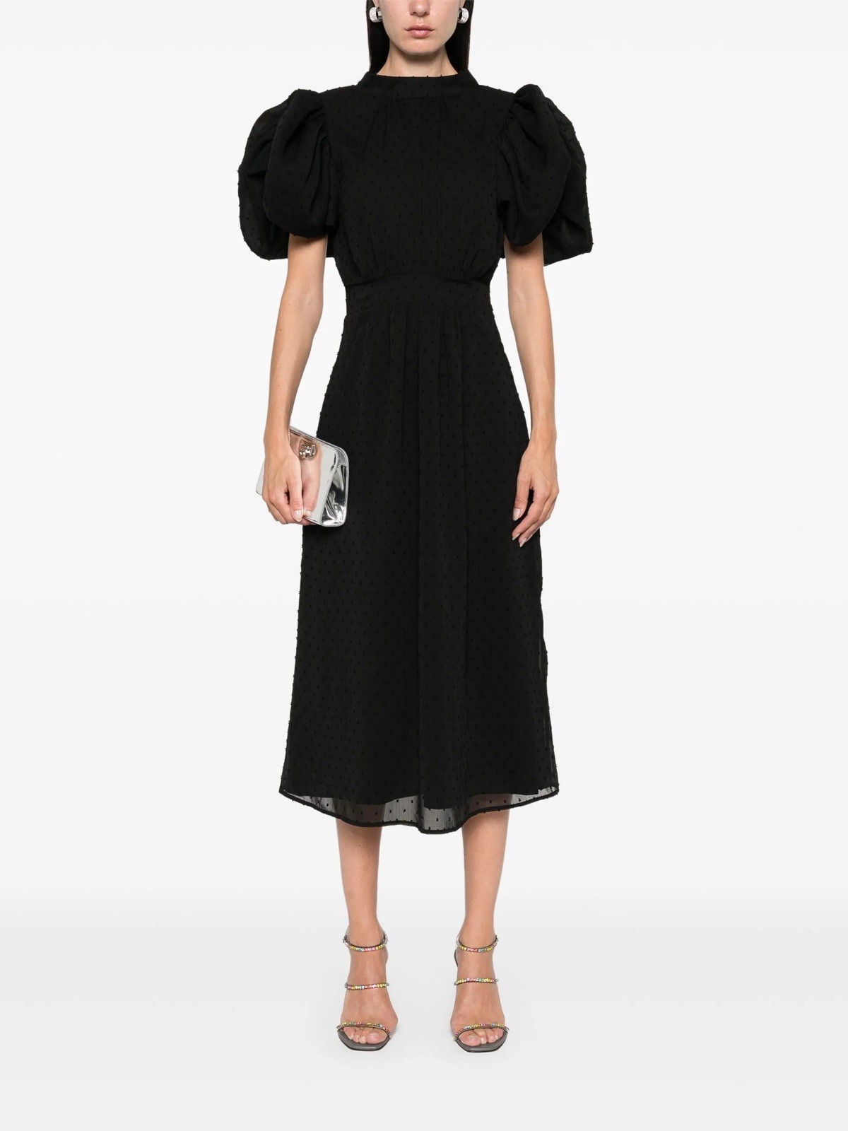 ROTATE BIRGER CHRISTENSEN puff-sleeves midi dress $1180 40/L