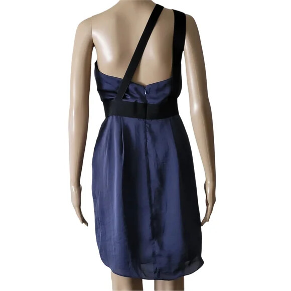 BCBGeneration One Shoulder Mini Dress Navy Blue Short