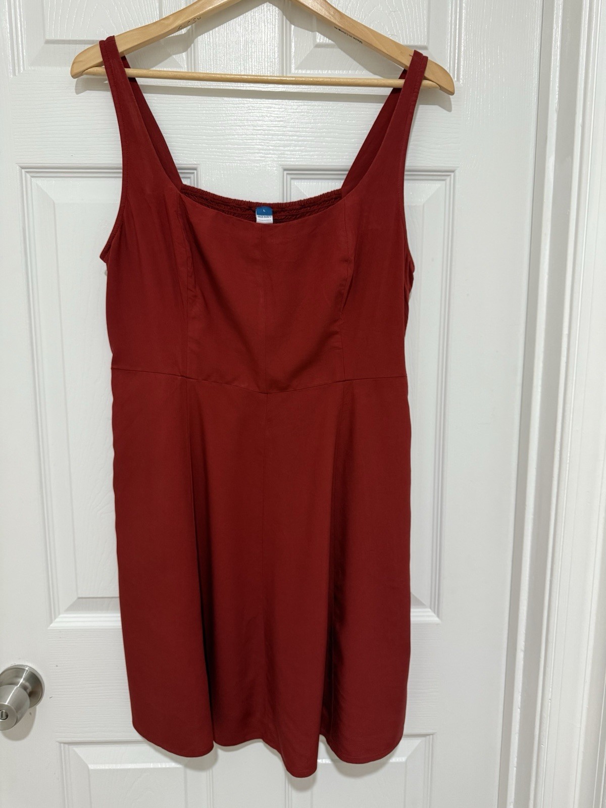 OLD NAVY Women’s Flame Scarlet Red Sleeveless Smocked Bodice Tank Mini Dress SZL