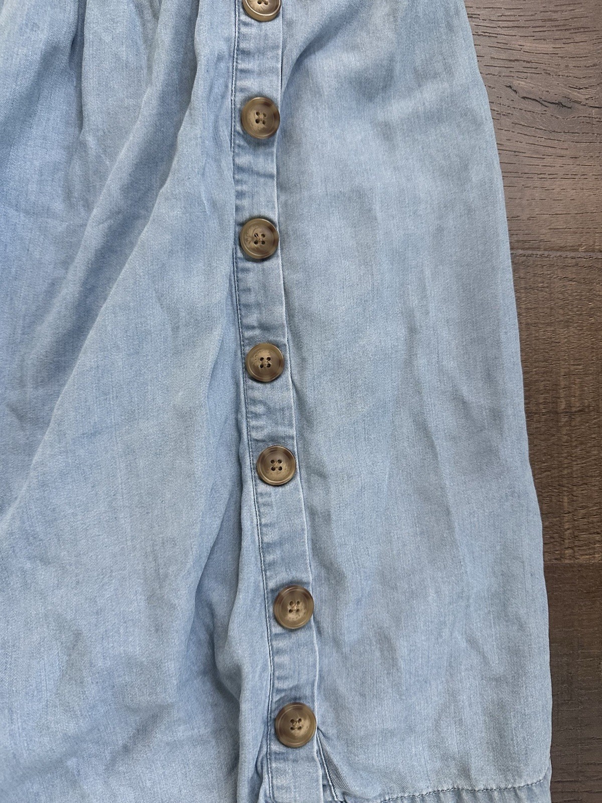 Urban Outfitters Side Button Chambray Denim Babydoll Medium Hps Length 33’