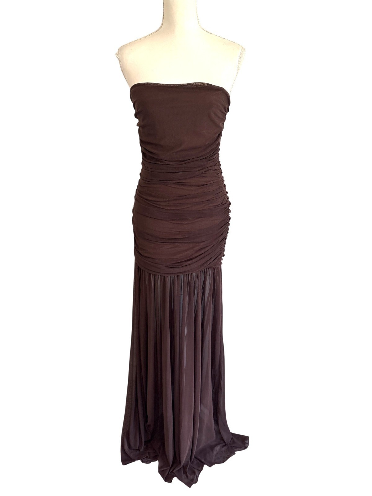 retrofete Adele Dress in Dark Chocolate Medium New Womens Long Maxi Gown