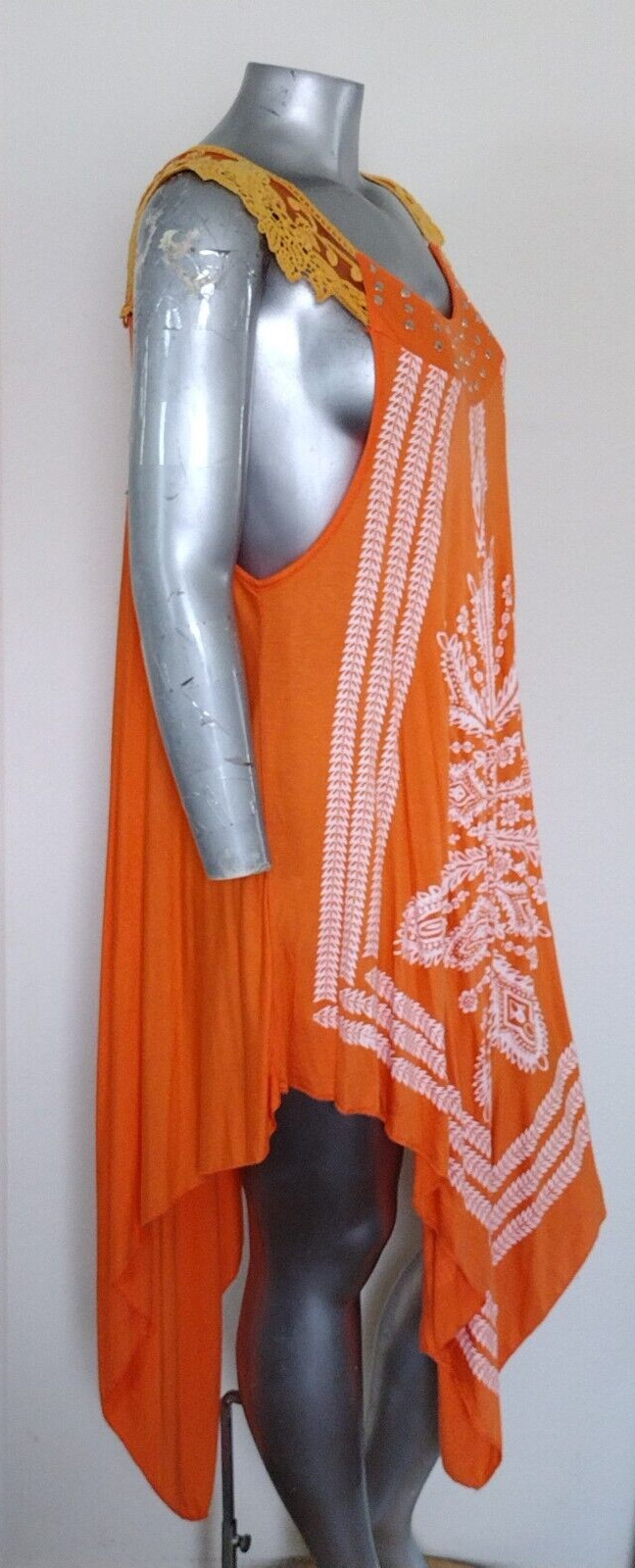 NWT Step in Style Asymmetrical Mandala Dress Size XXL Studded crochet Sleeveless