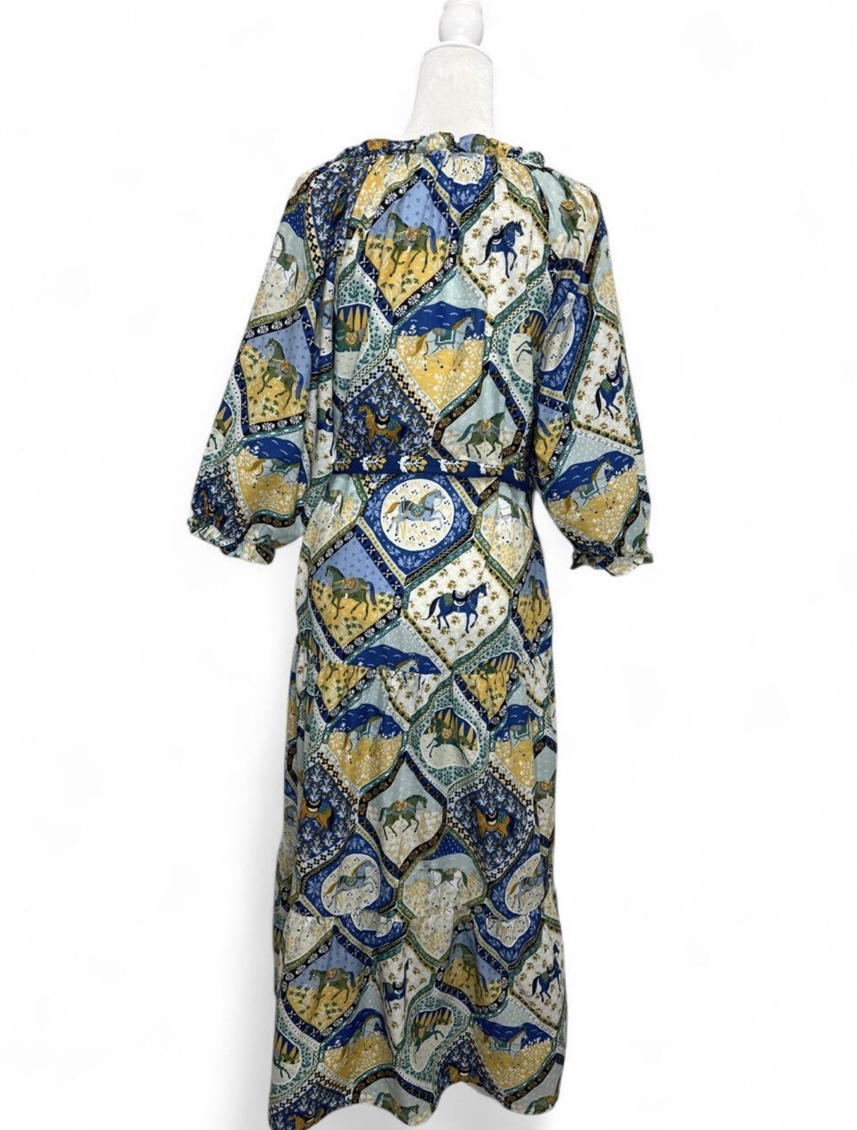 Printfresh The Devon Dress in High Horse Size Large OrganicCotton Has Small Hole
