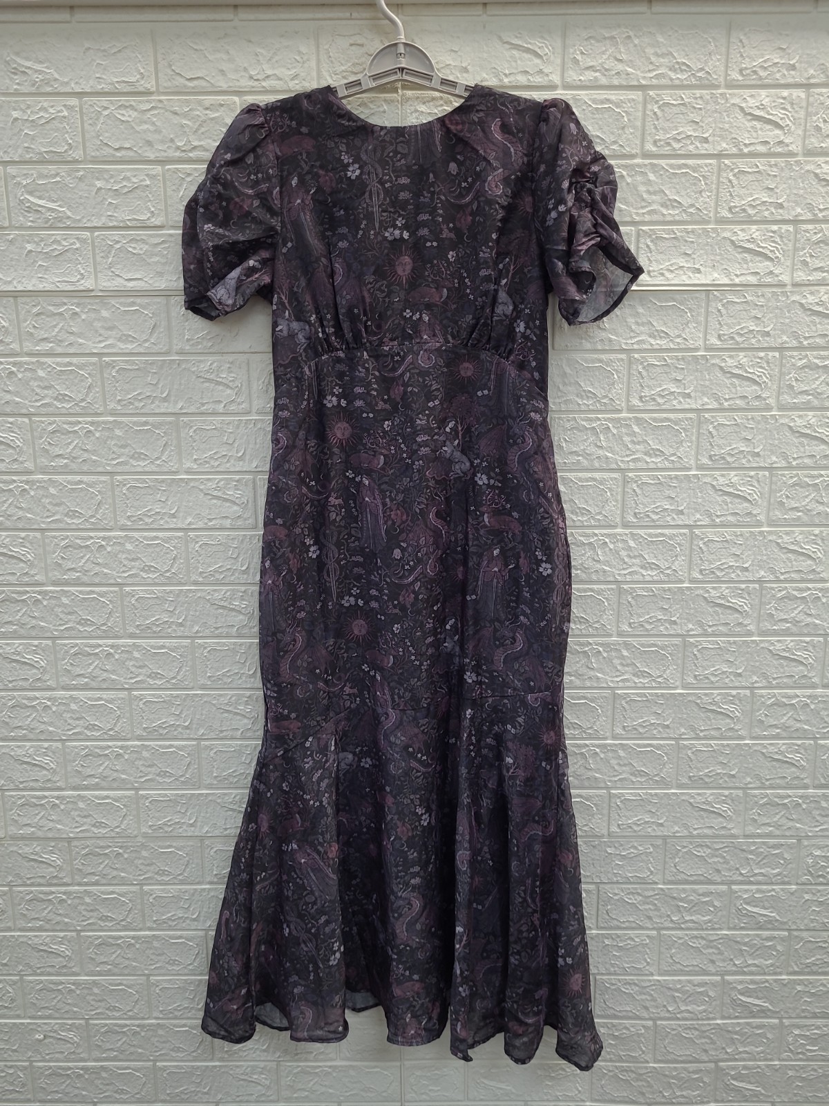 New Disturbia Haunted Medieval Printed Chiffon Maxi Dress Women’s US Size 6