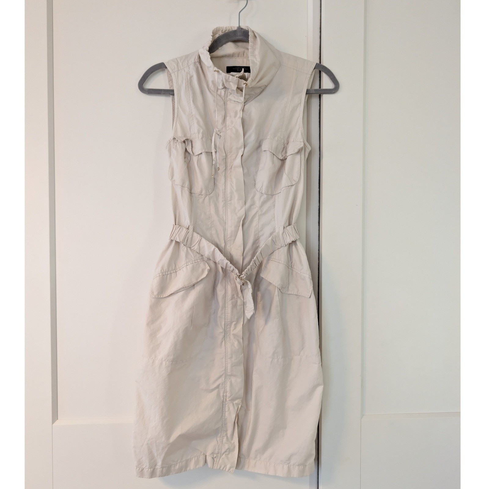 Weekend Max Mara Womens Beige Utility Belted Cargo Dress Size 4 US Safari