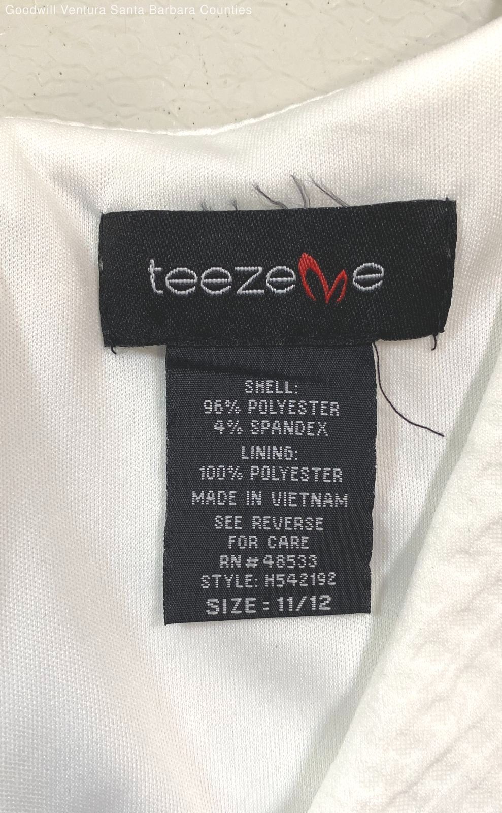 Teeze Me White Waffle Style Cocktail Sleeveless Dress Size 11/12