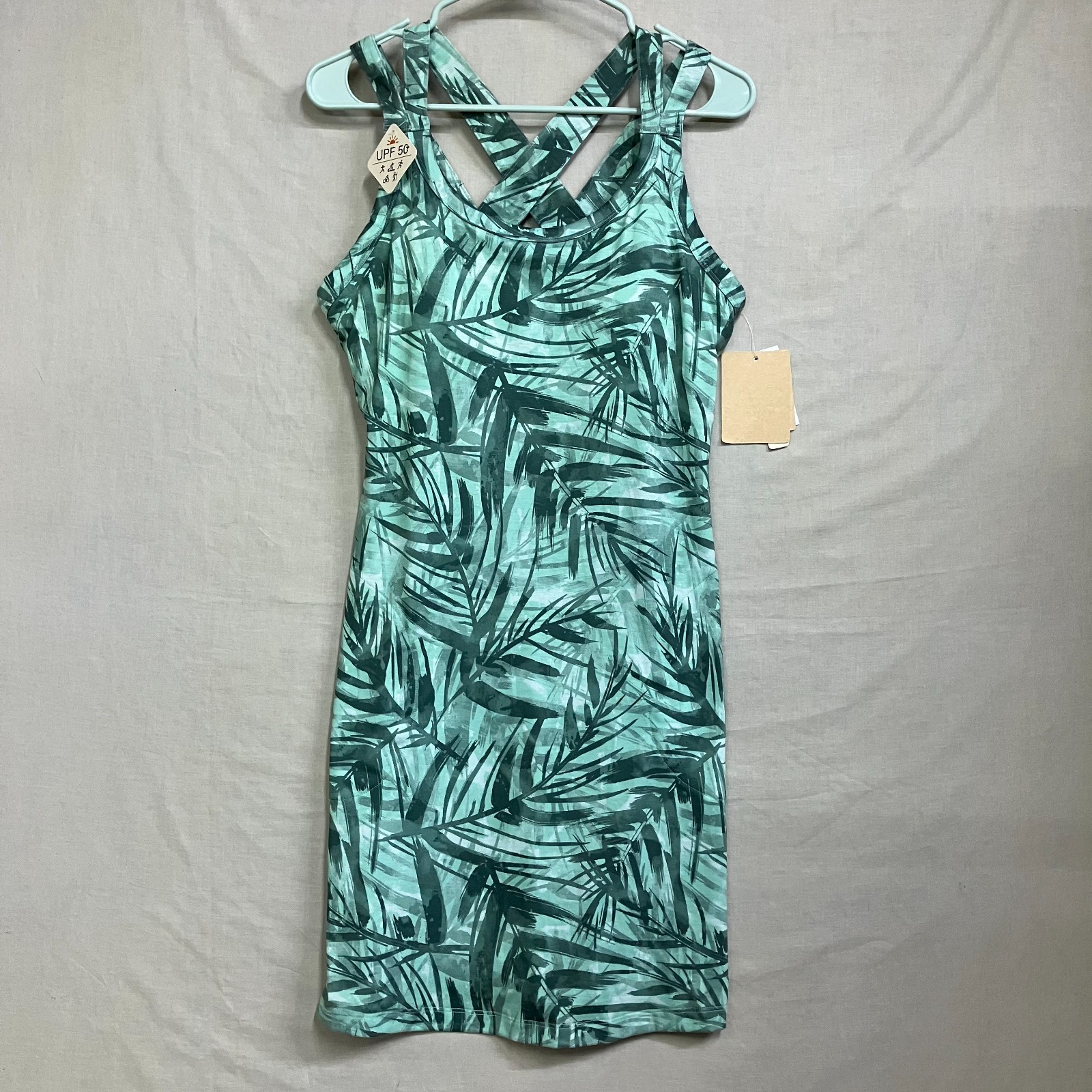 ZeroXposur Dress Women’s Small Green Leaf Print UPF50 Stretch Athletic
