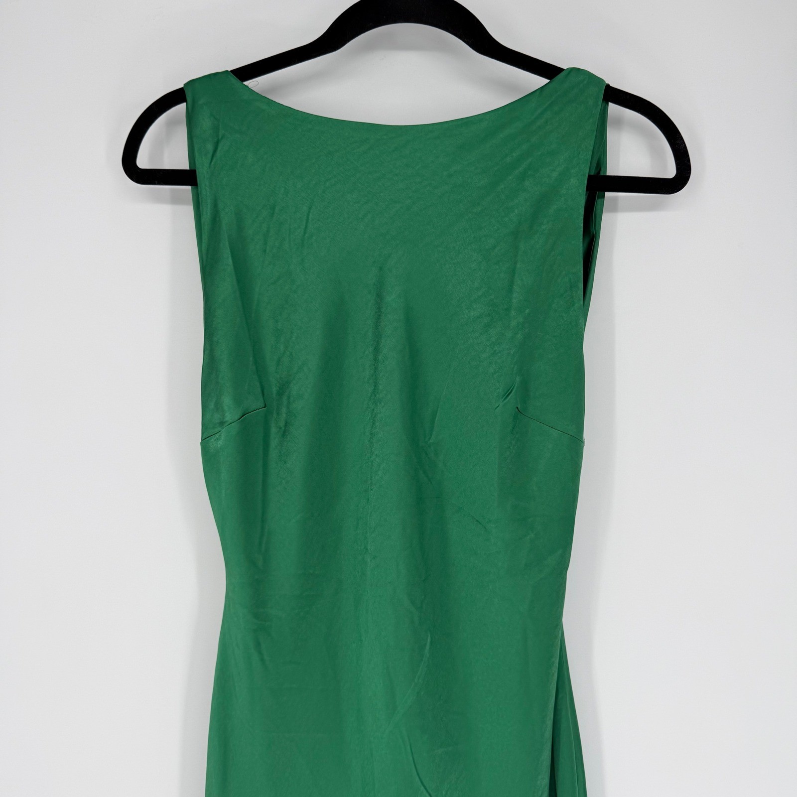 RUNAWAY THE LABEL RAELYN MAXI DRESS EMERALD GREEN SATIN OPEN BACK MEDIUM NWT