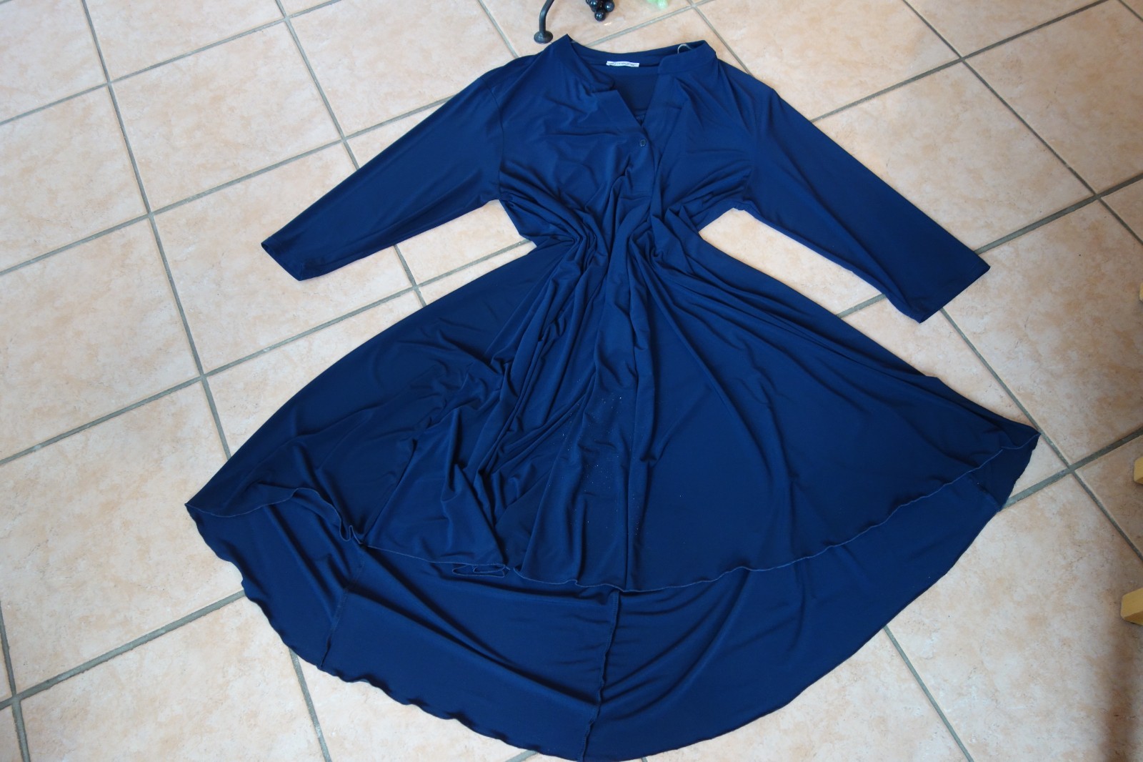 MAGNA Dream Dress 40 42 NEW Navy MEGA A-Shape Lengths Stretch Long LAGENLOOK