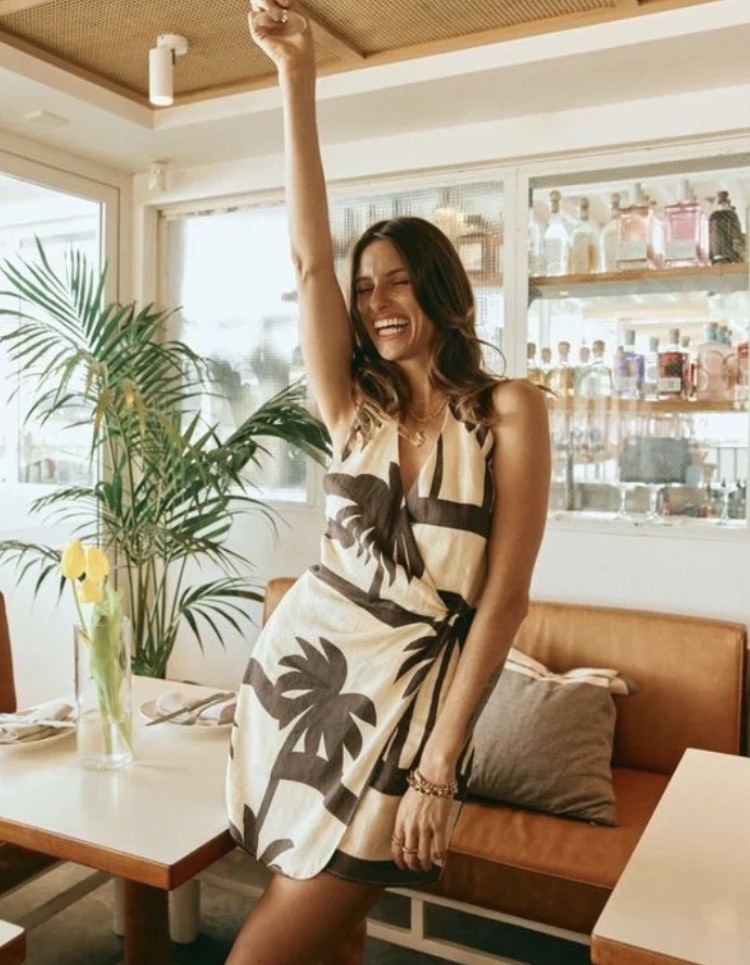 Pippa Ridley Chateau Mini Dress Cocoa Palma Print BNWT AU/UK L US M