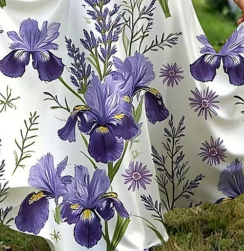 Boho Plus Size Maternity Dress Iris Print Flowy A-line