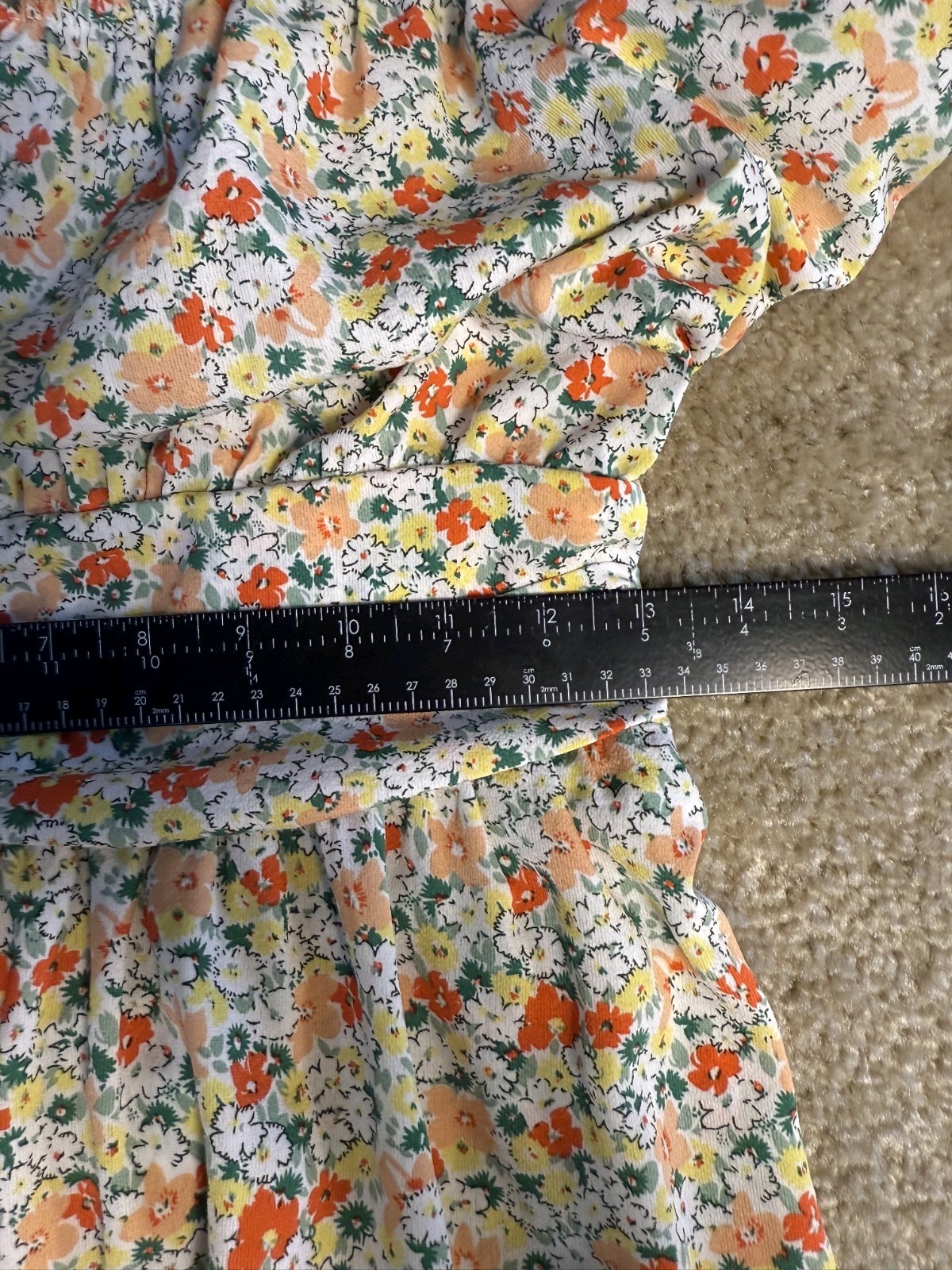 BTFBM Dress Size M Midi 3/4 Sleeve Floral Adjustable Waist Back Tie Boho D652