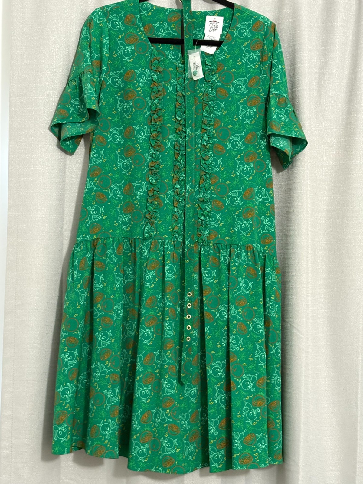 Disney Dress Shop Orange Bird Dress Green Size Small NWT
