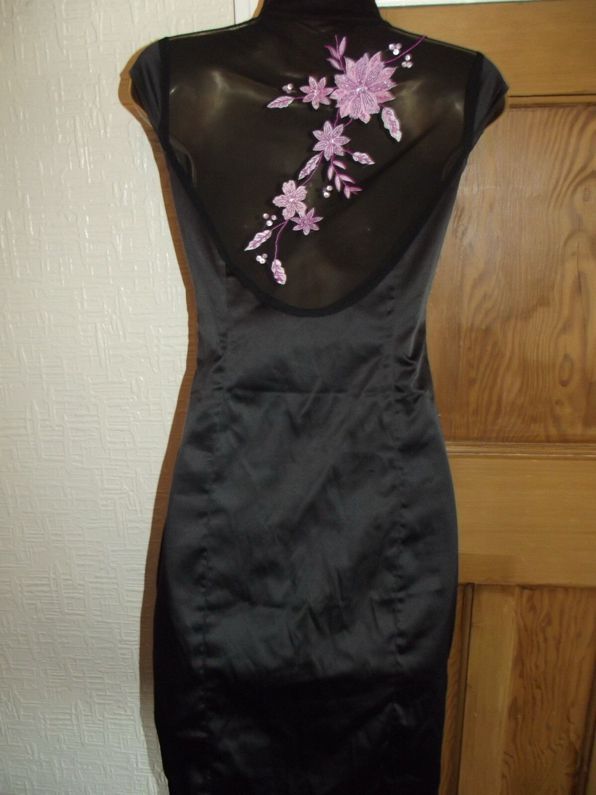 BNWT Jane Norman ❤️Black Oriental Chinese Mesh Party Dress 12 14 Pink Party
