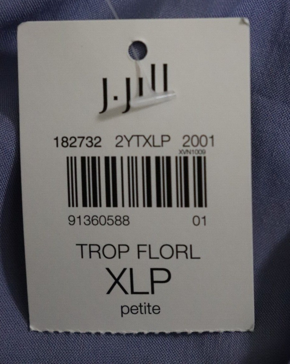 J Jill Midi Floral Belted Dress Women Size XL Petite Tropical 3/4 Sleeve PXL New