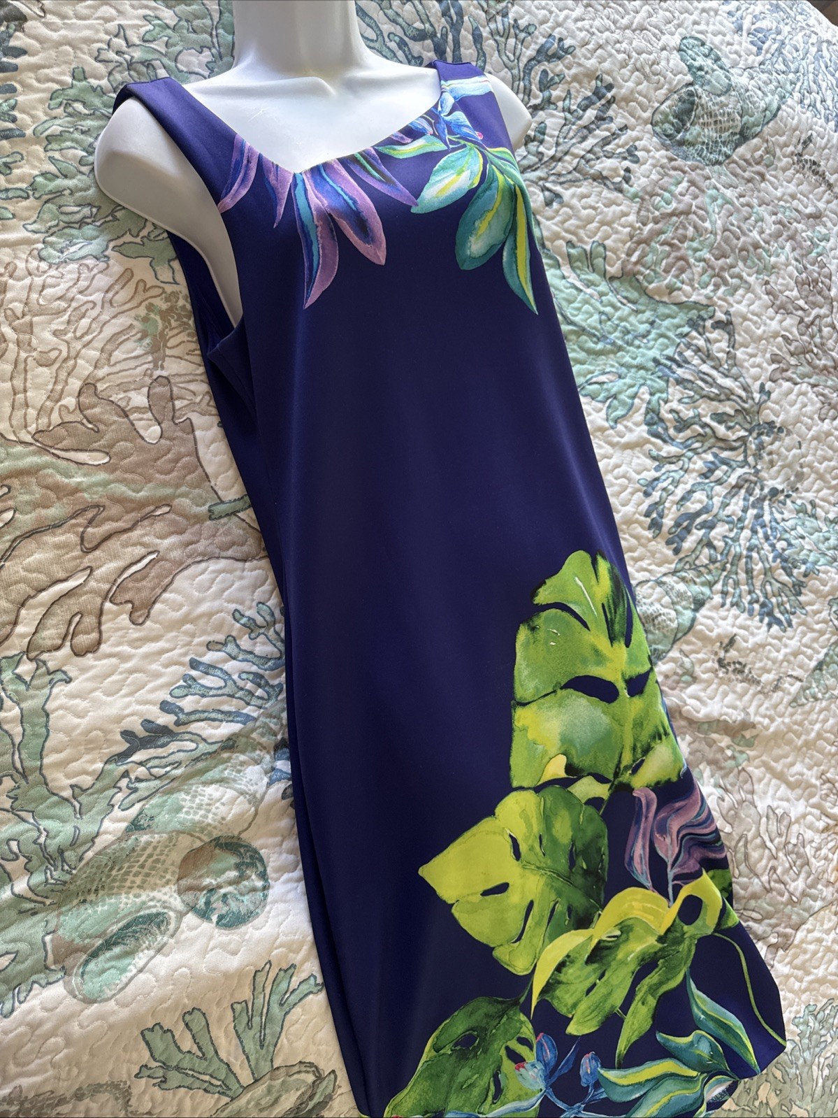 Bold Elements SHEATH Tropical DRESS MED Poly Spandex CRUISE RESORT WEAR LUAU