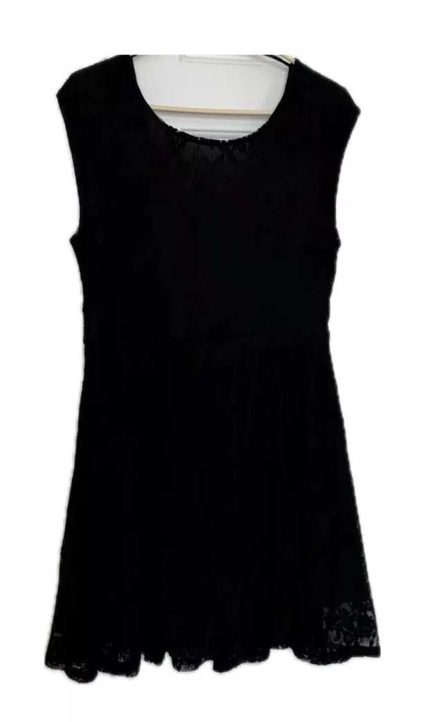Cotton On black lace sleeveless dress polyamide/elastane, size L