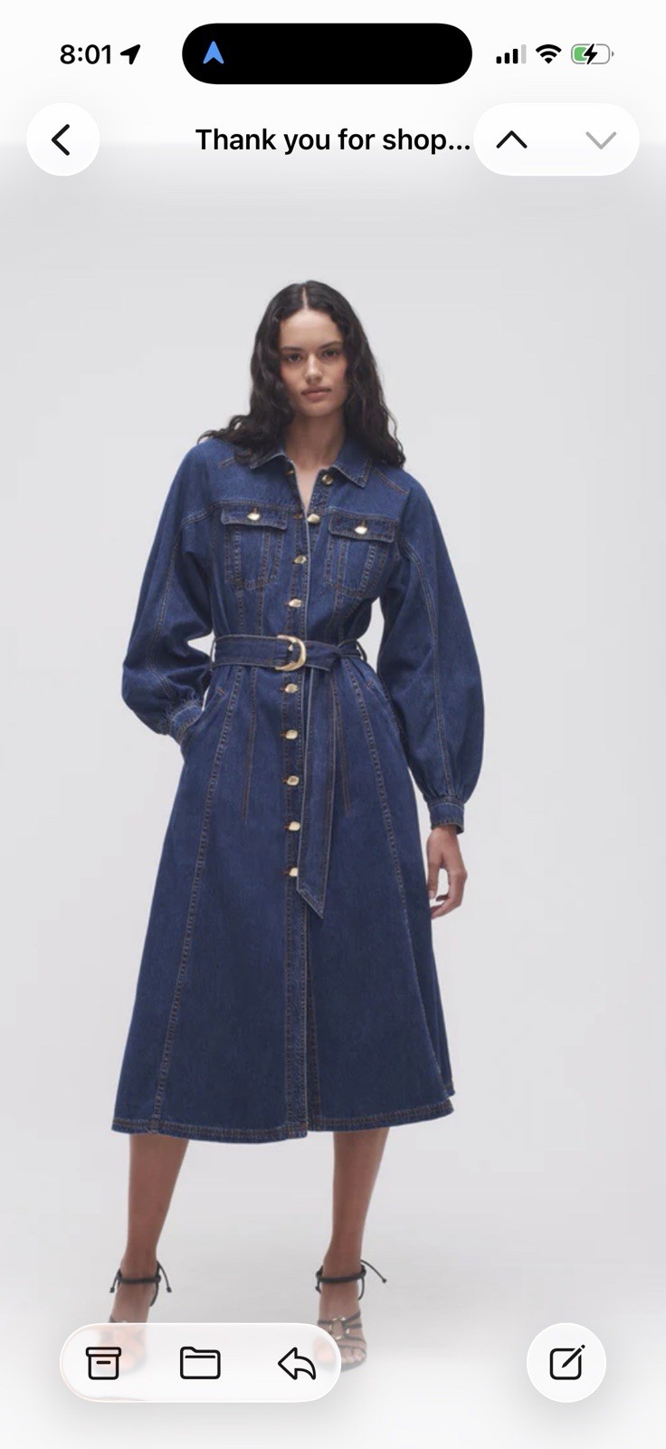 Aje World Colorado Denim Midi Dress – WASHED INDIGO Size 4