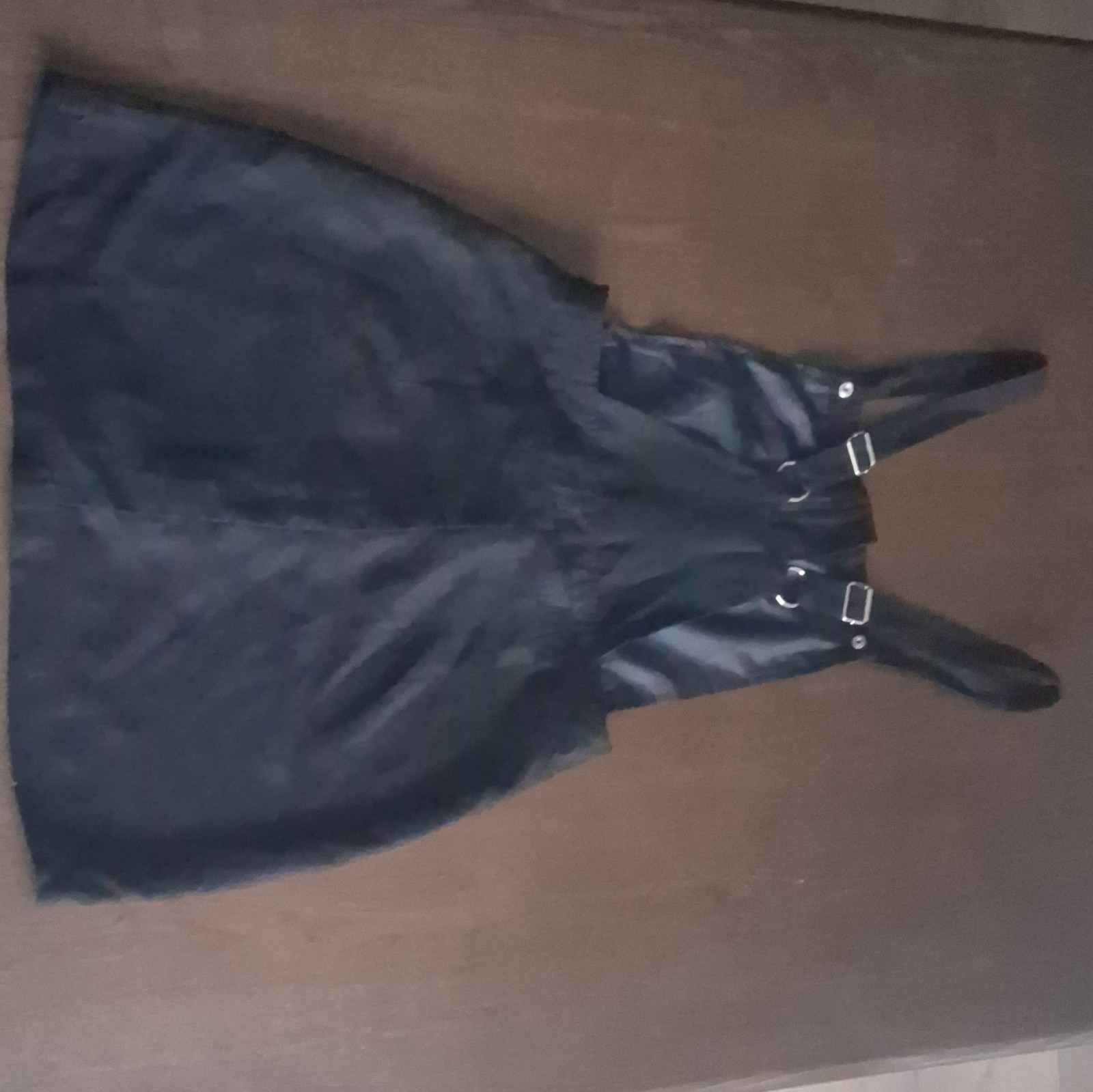 Divided by H&M Black Satin Mini Dress Zip Front Adjustable Straps US 4