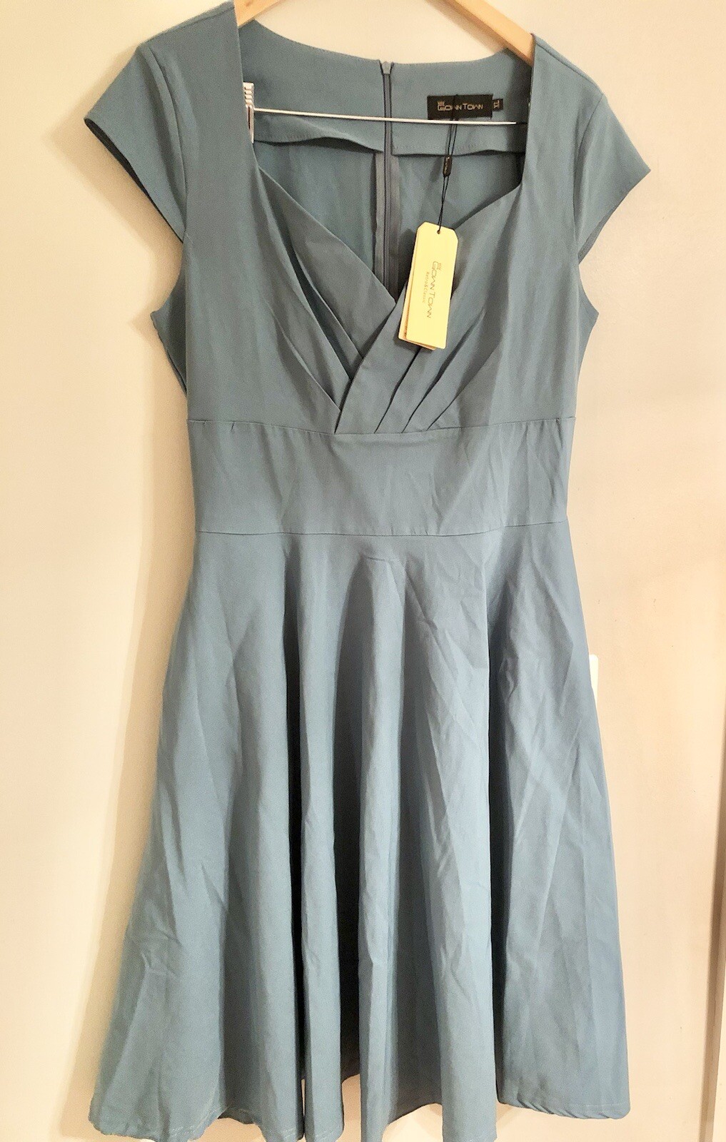 GOWN TOWN Gorgeous Blue Retro Classic 50’s-60’s Dress Women’s Sz XL NWTs