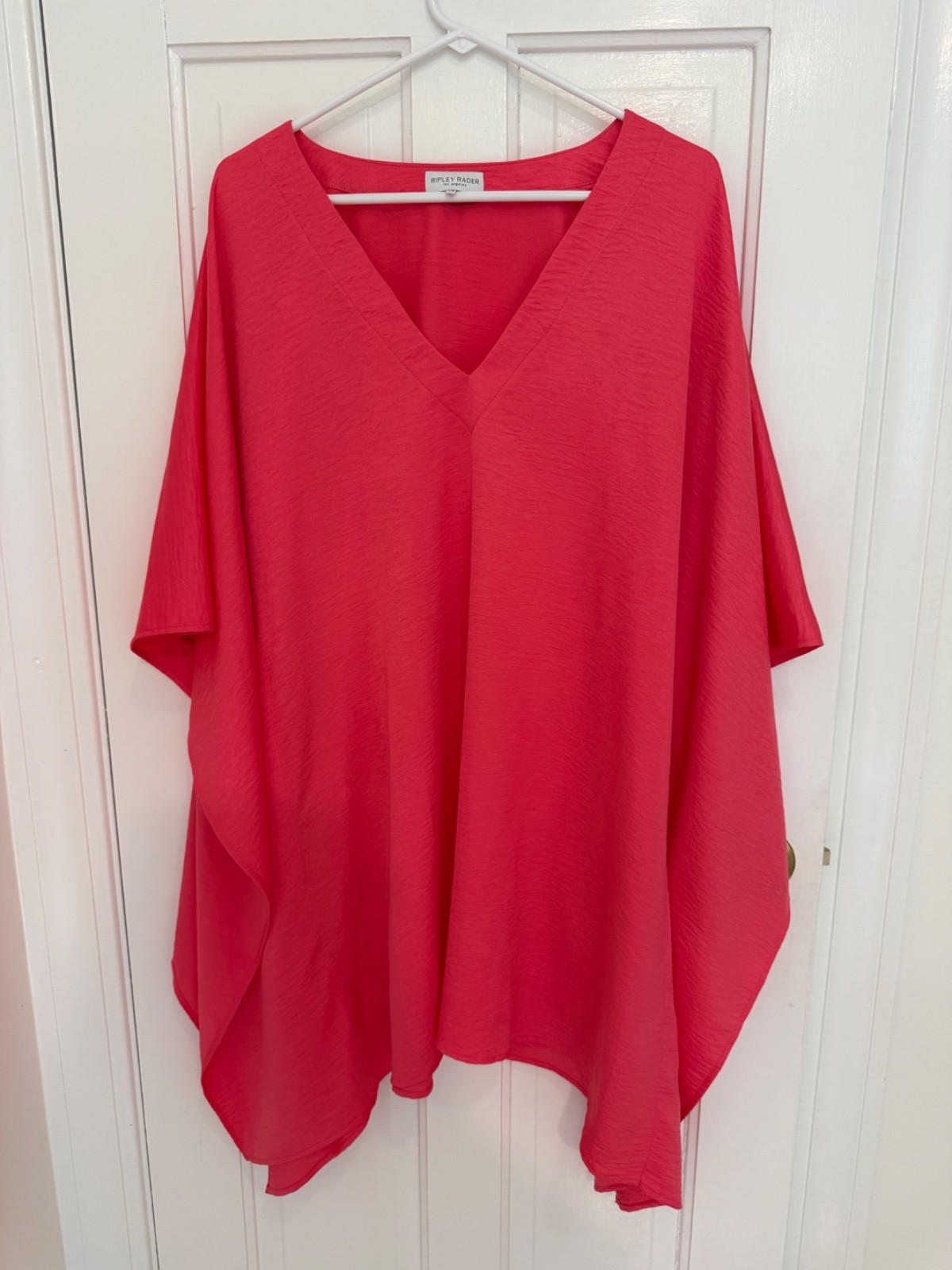 NEW Anthropologie Ripley Rader Kaftan Mini Dress Pink Satin Crepe M Fits S M