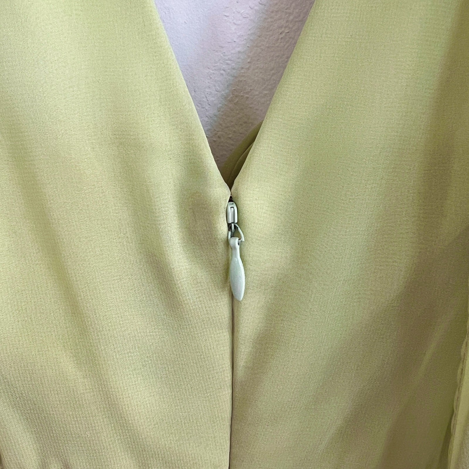 Vera Wang Sage Green Maxi Formal Dress Women’s 2 Draped Scarf Goddess Bridesmaid