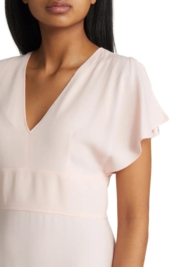 $595 – Boss Hugo Boss Dawinga Flutter Sleeve A-Line Dress in Pink Cream Size 6