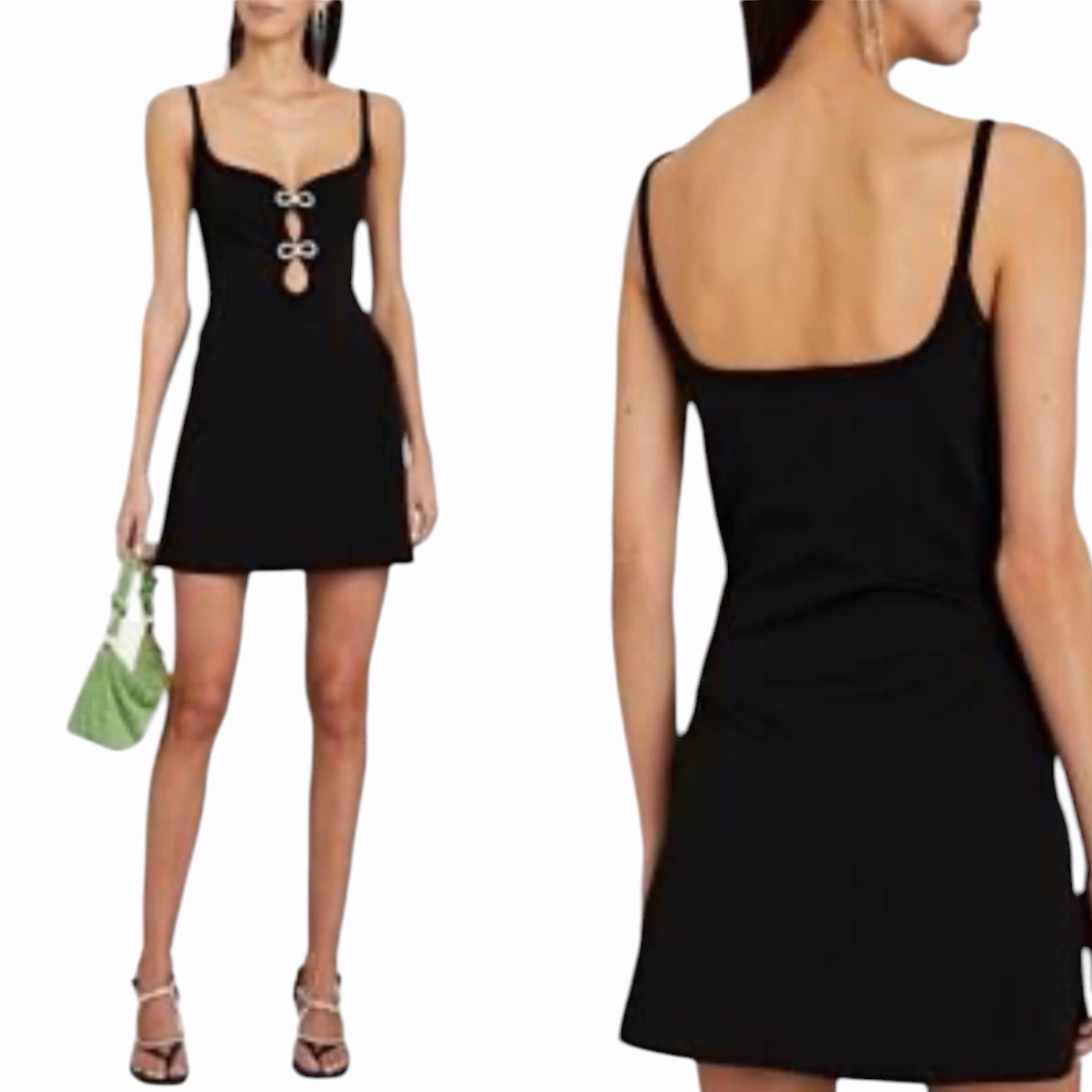 Mach & Mach Black Sleeveless Mini Dress Size 14