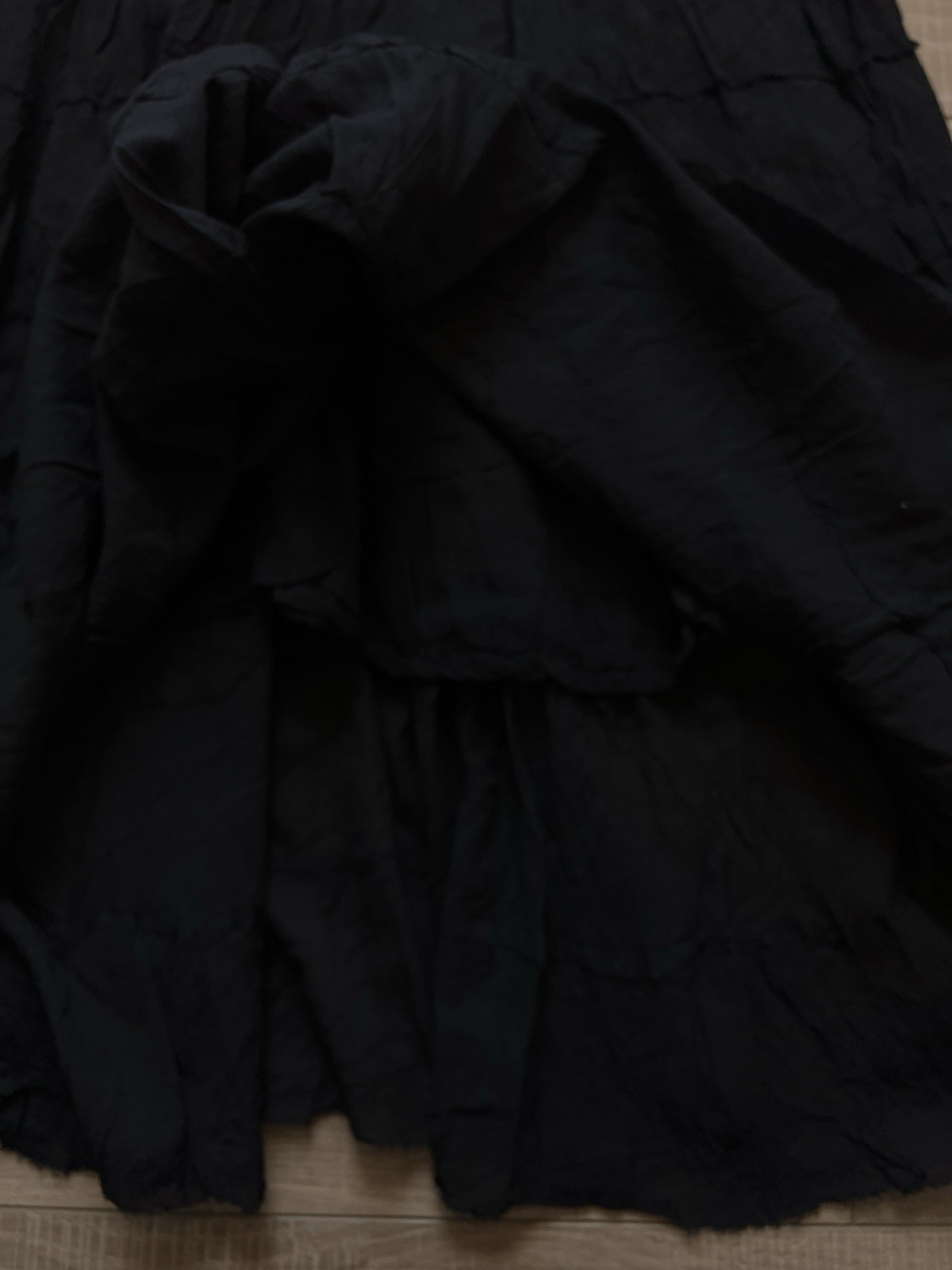 Jessica Taylor 100% Cotton Smocked Midi Dress Black V Neck 2X Style GC-20