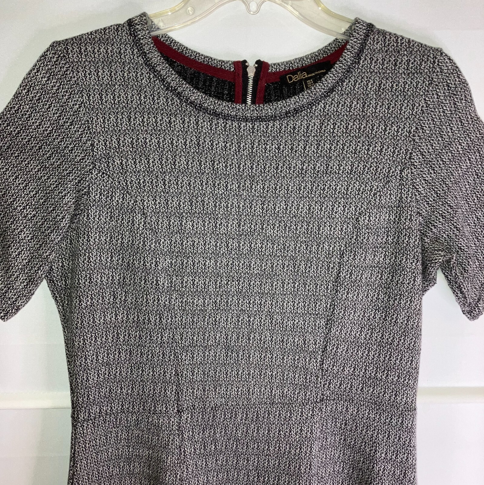 Dalia Black & White Polyester Cotton Blend Short Sleeve Dress Size 8 EC!