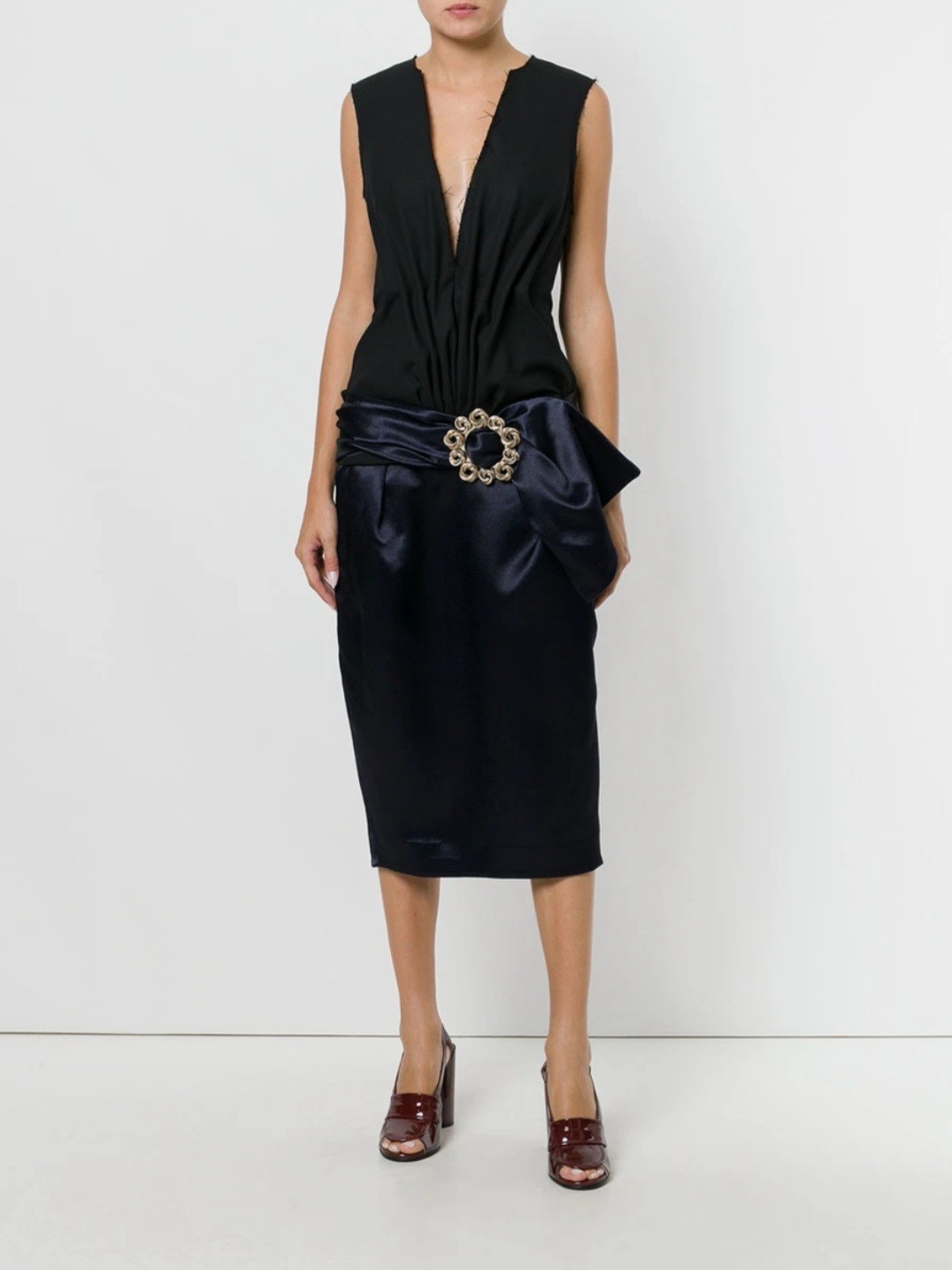 $1325 Jacquemus Runway Brooch Embellished Midi Dress Size FR 34