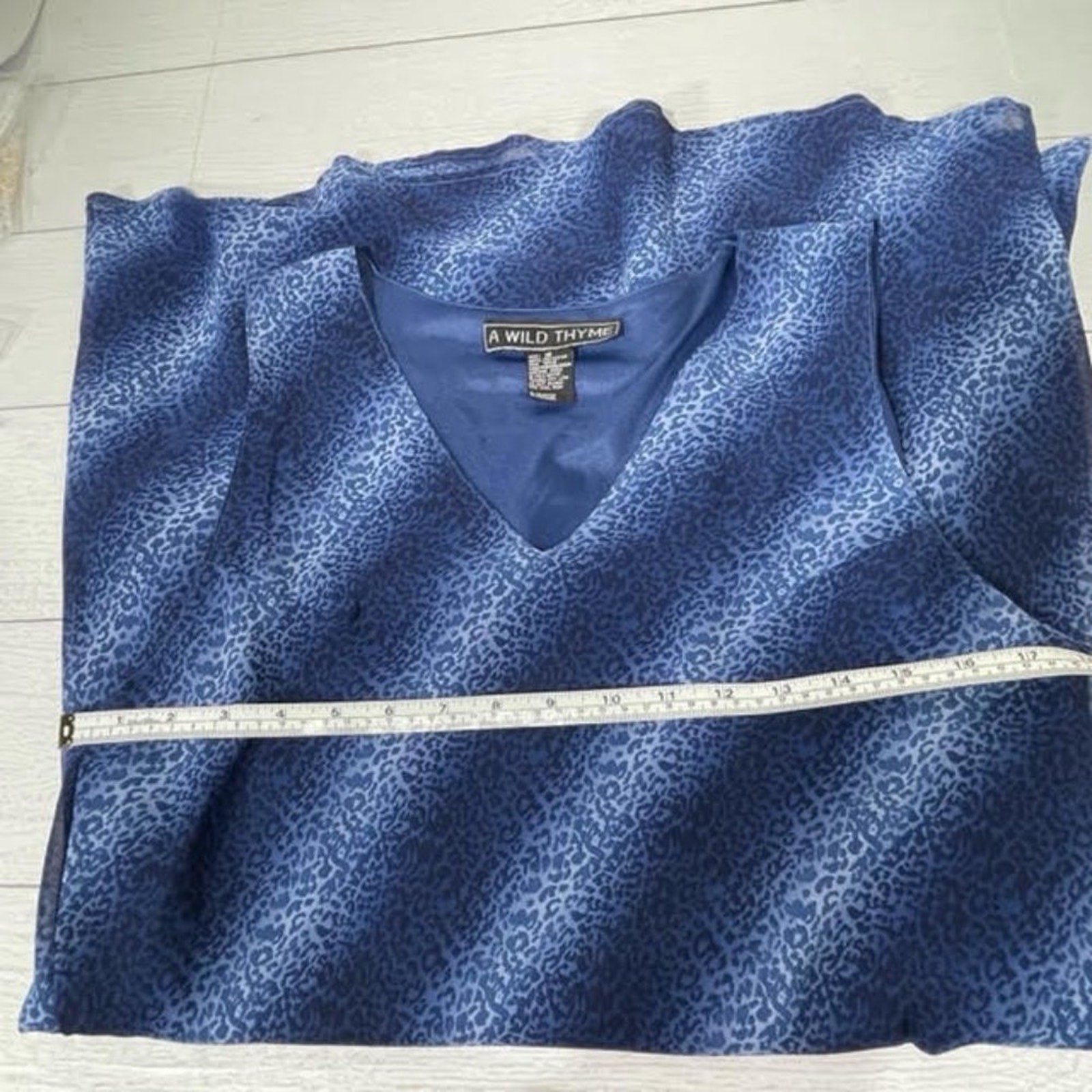 Wild Thyme Blue Ombre Leopard Sheath Dress with Shawl 16