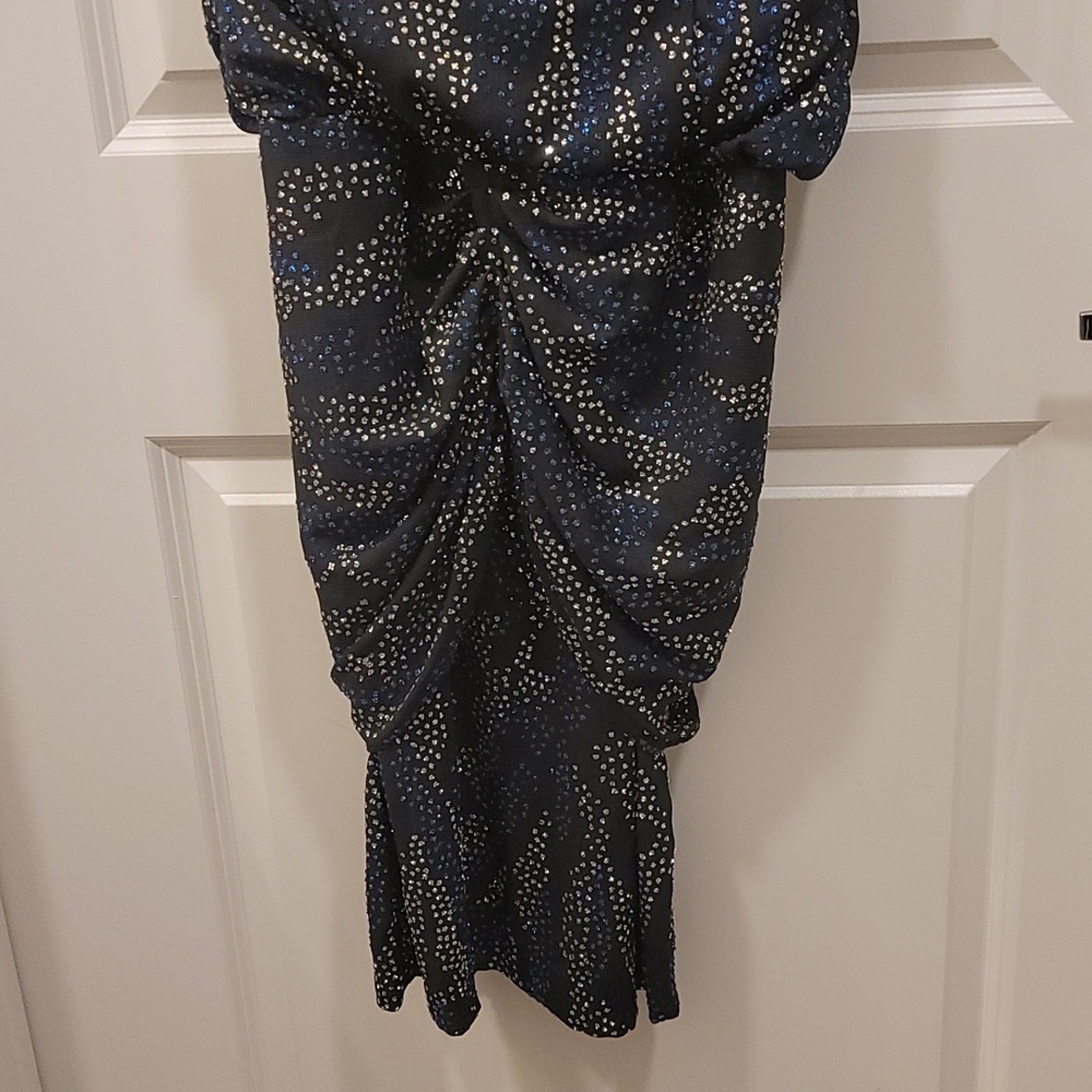 Vintage 1980s Pellini Black Rhinestone Cocktail Dress