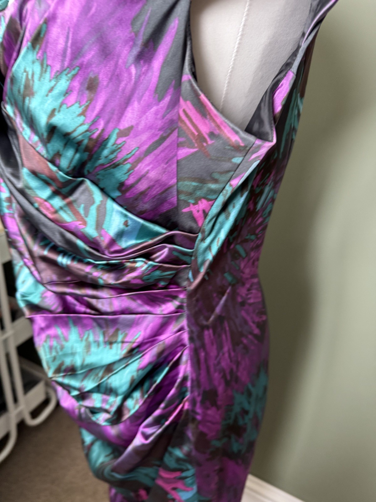 Coast floral ladies fitted size 18 cap sleeve dress