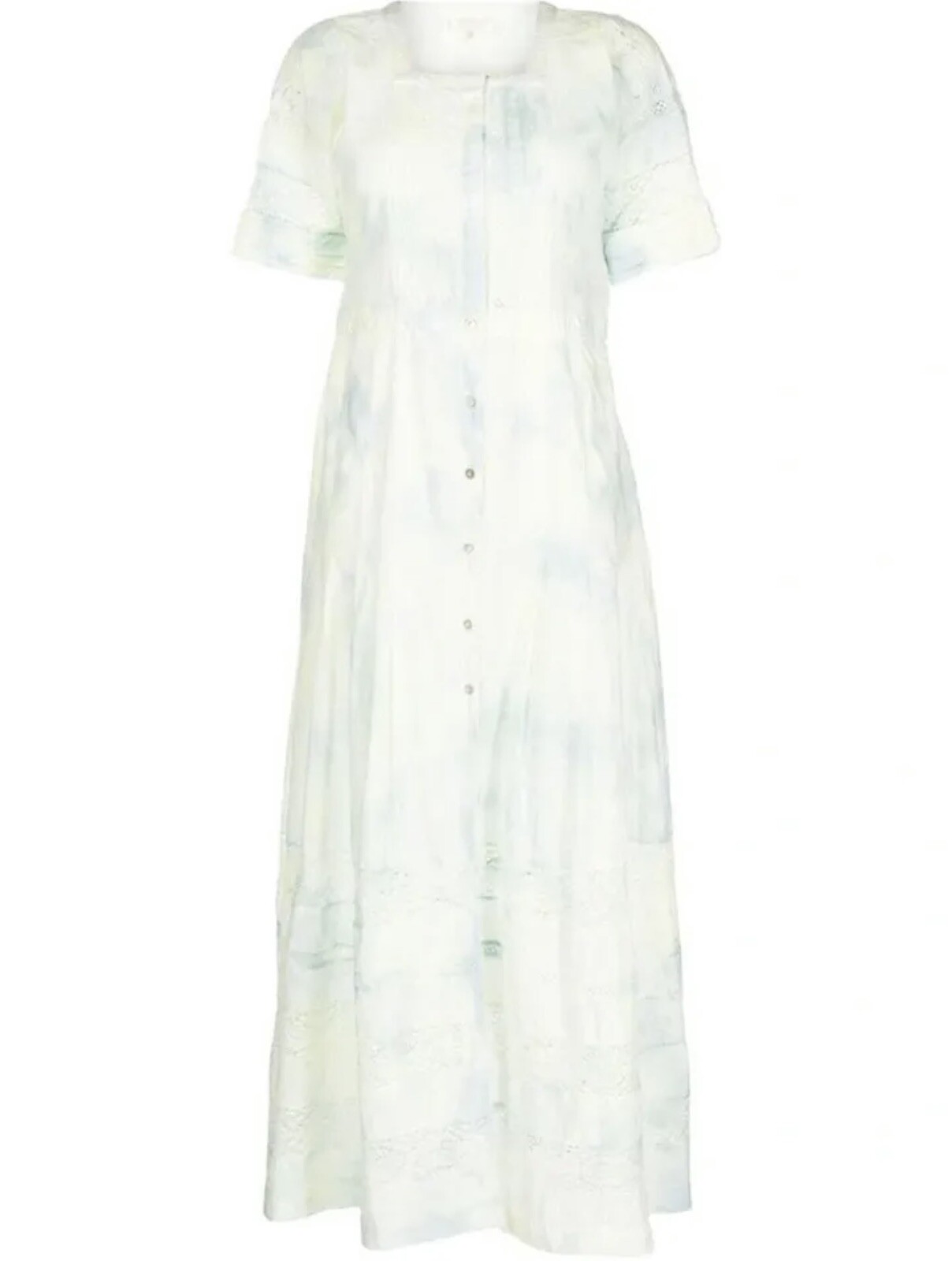 $325 LOVE SHACK FANCY Edie Dress M Lily Pond Hand Dye Green Midi Crochet Lace
