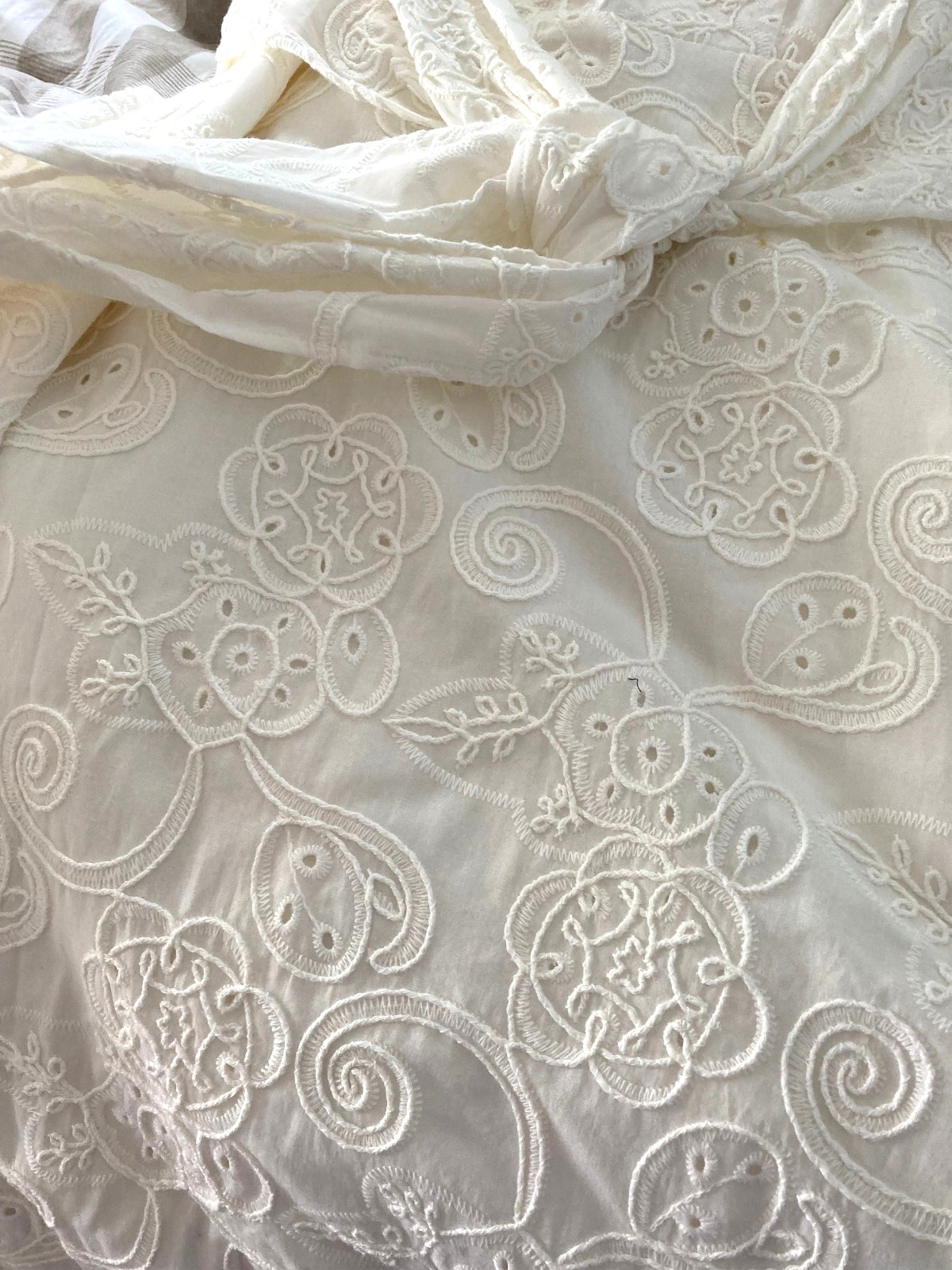 NWT Elie Tahari Fully EMBROIDERED Lined Cotton Fit & Flair Dress Sz 8 White $395