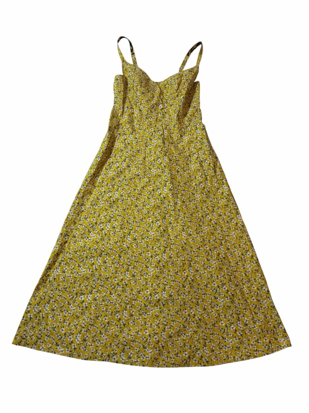 R13 Liberty Floral Corset Midi Dress Silk Cotton Yellow Peach Blossom XS