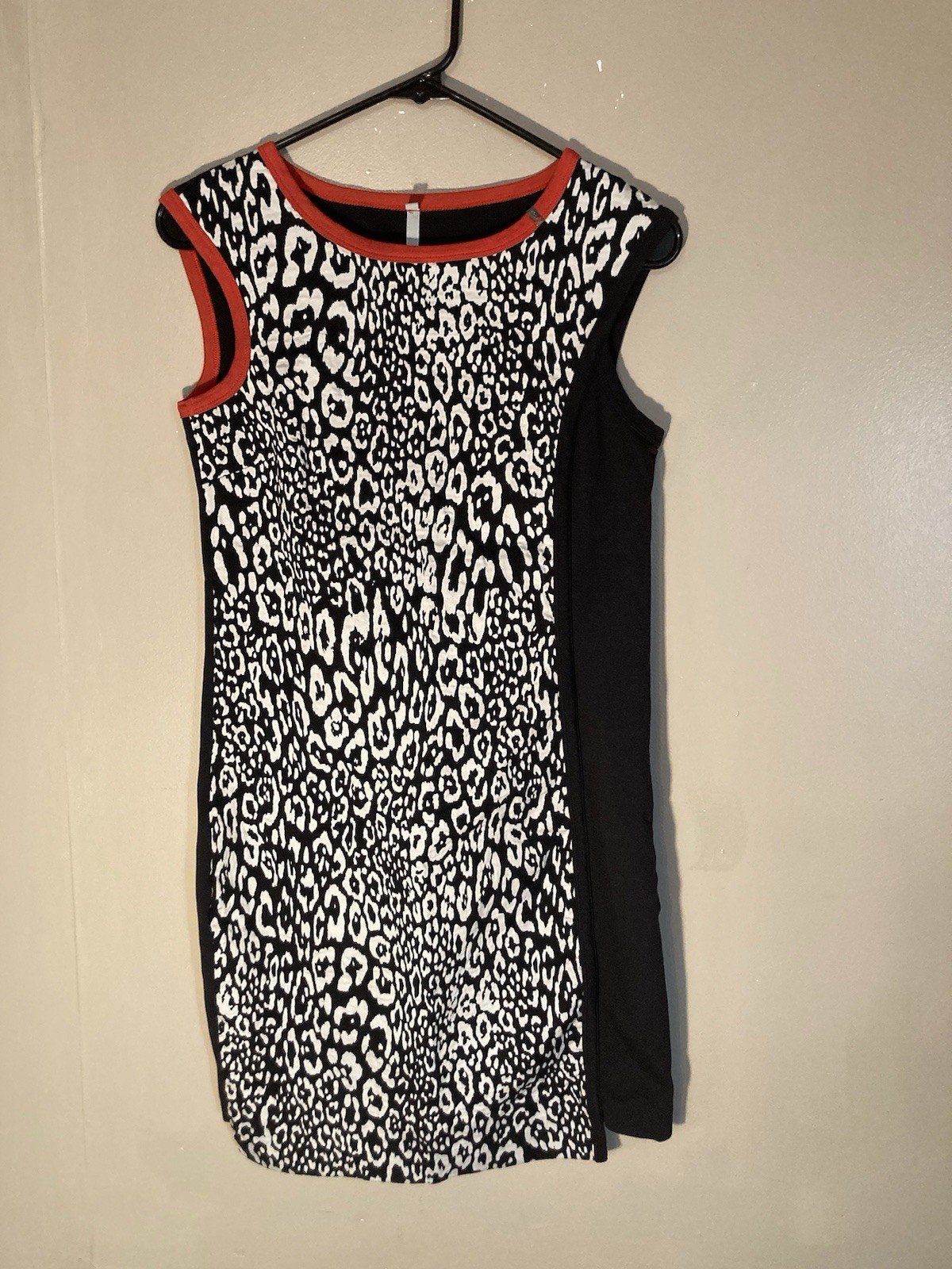 Cop Copine Cocktail Dress Womens 38(US Size 8 Medium)Black/White/Red/Sheath/Soft