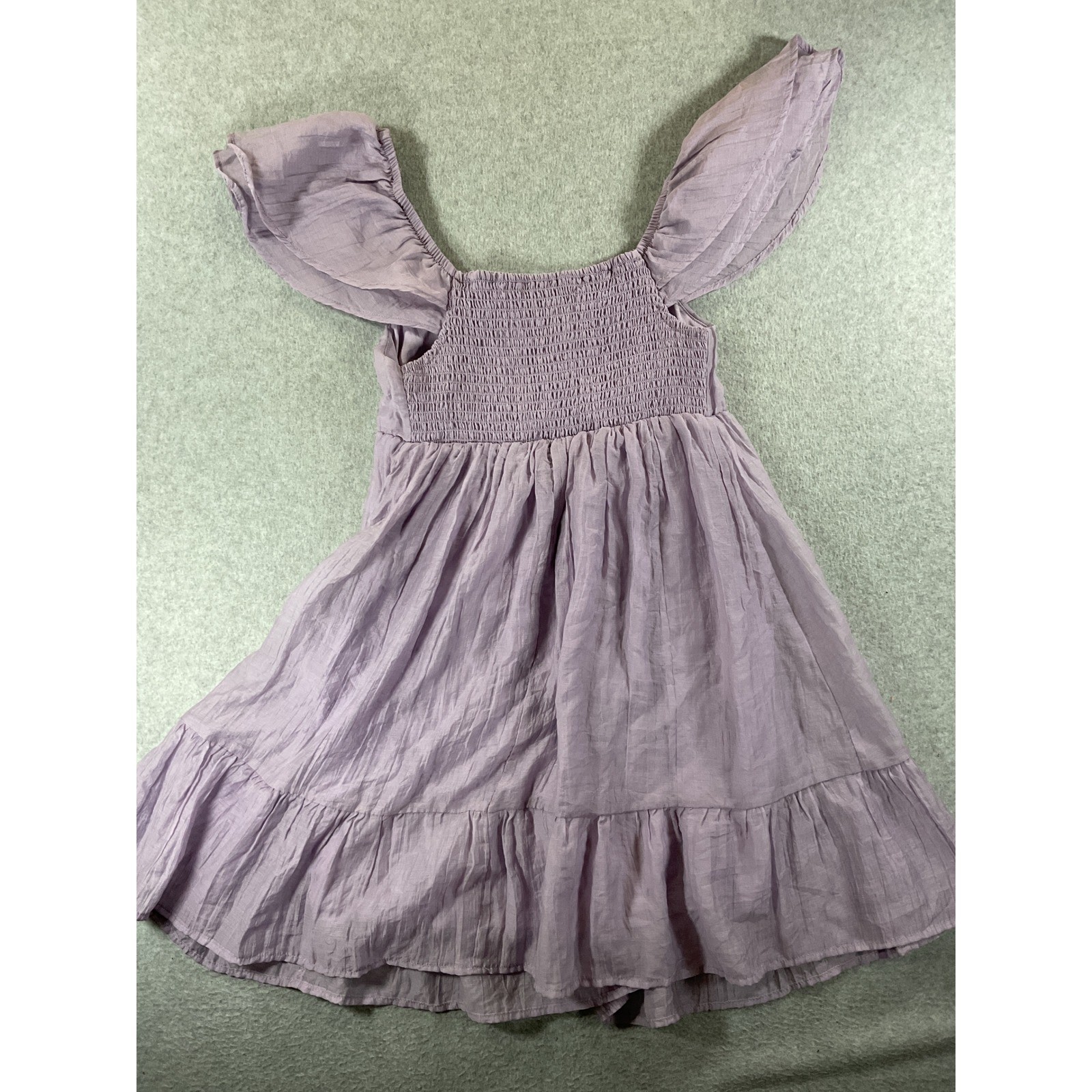Rewind Lavender Purple Flutter Sleeve Ruffle Mini Dress NKD5703TCV Medium 1250