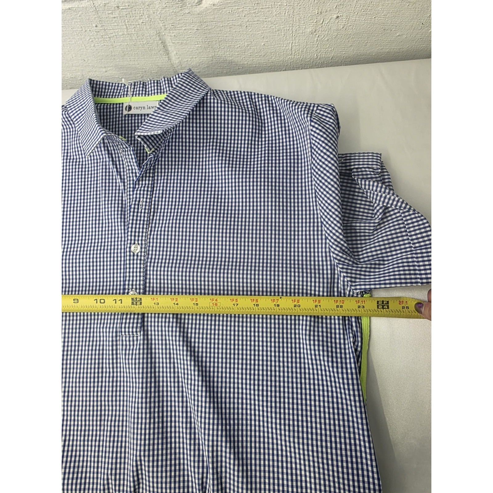 Caryn Lawn Jackie Dress OSFM Gingham Navy White Neon Stripe Short Sleeve NEW