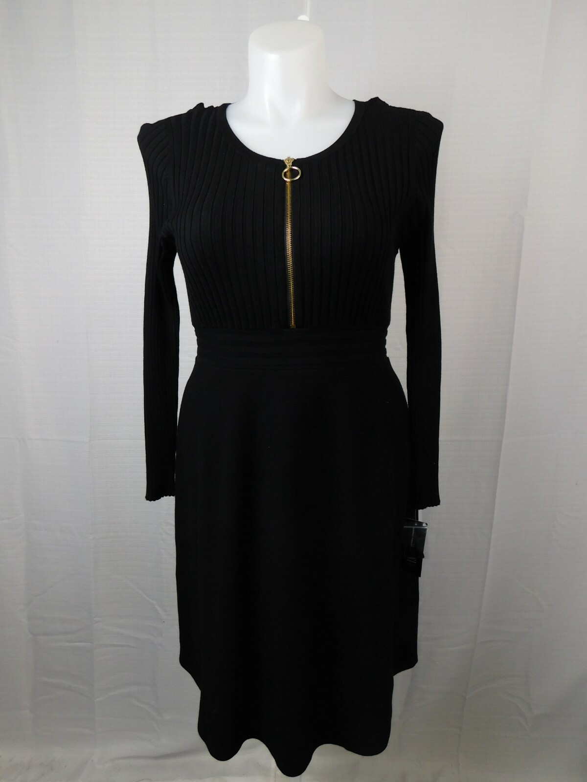 INC Plus Size Scoop-Neck Fit & Flare Sweater Dress – 0X, Deep Black #845