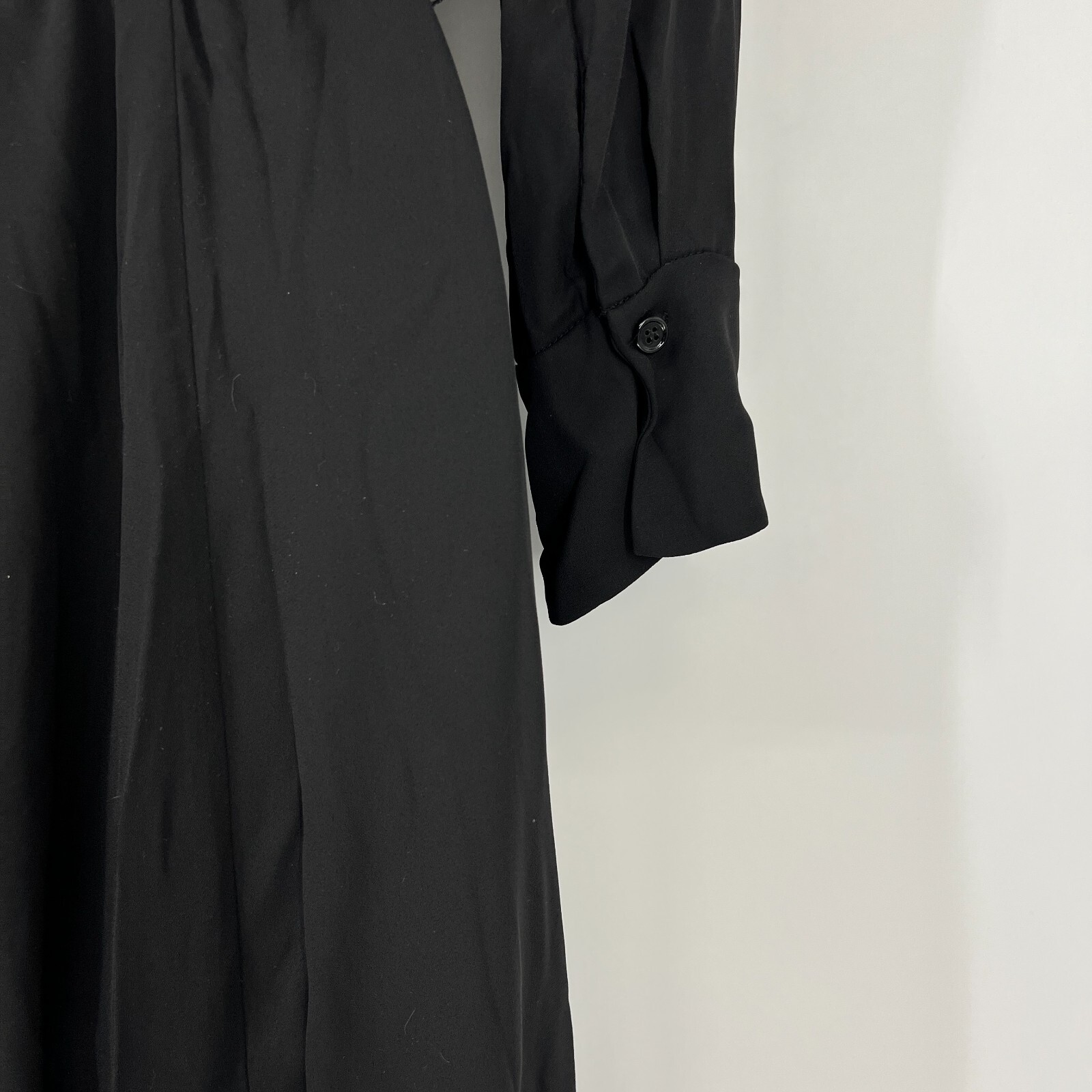 BAILEY 44 Olympia Solid Dress Size 4 Black NWT Surplice High Low Slit Midi Belt